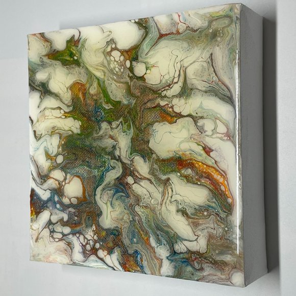 NWOT Fluid Art Abstract Painting, Acrylic Pour Art - Picture 7 of 9